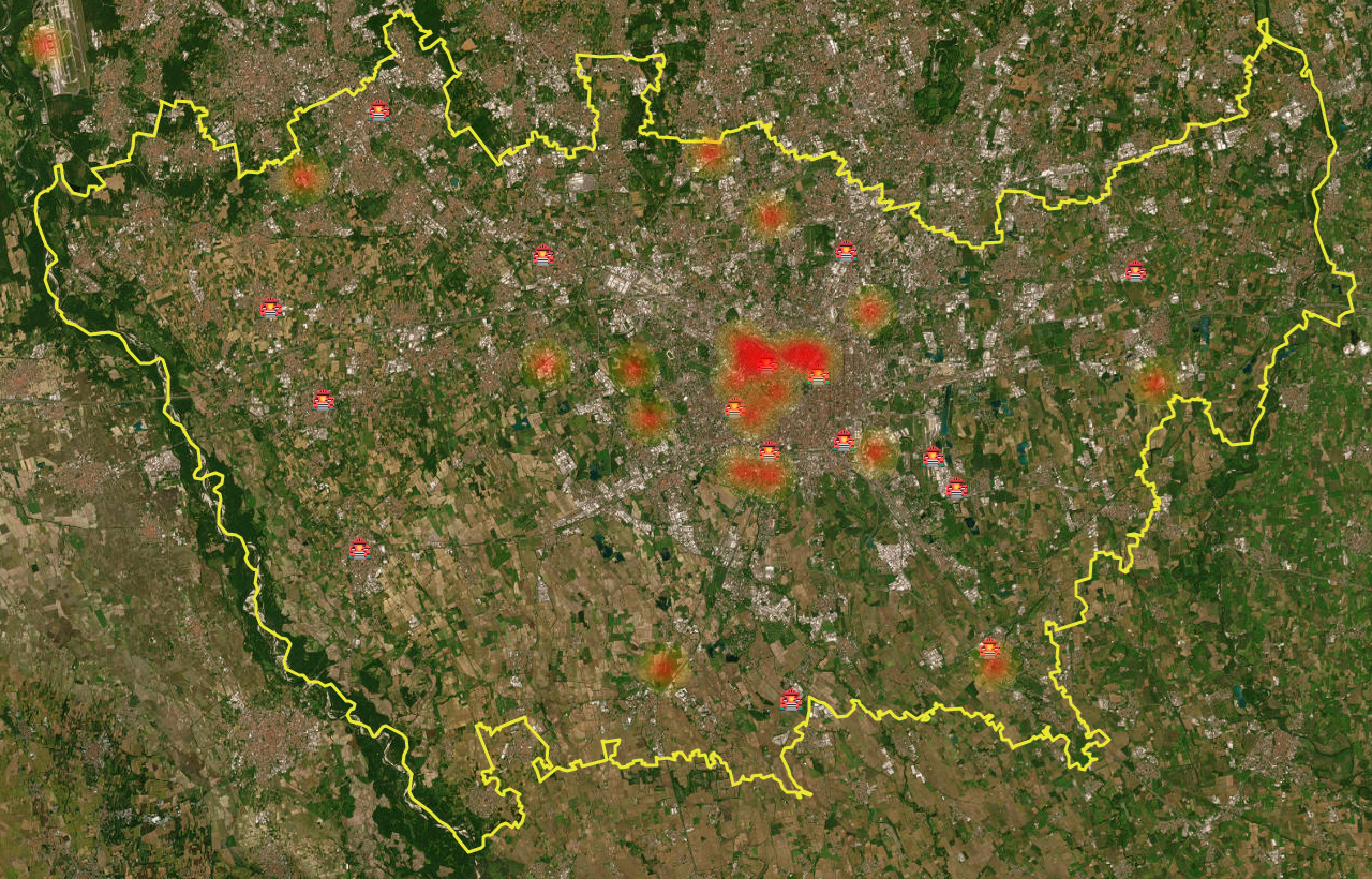 Algunos de los incendios ocurridos en la provincia de Milán